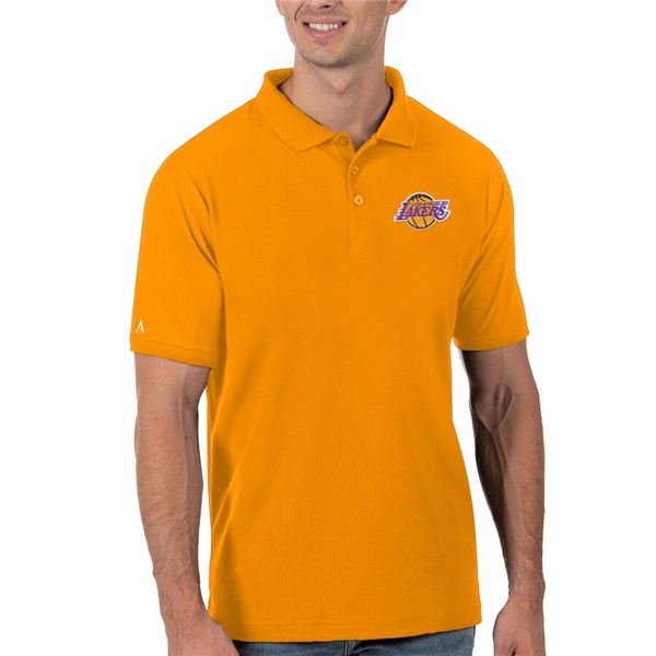 Men's Gold Los Angeles Lakers Antigua Legacy Pique Polo